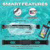 Crystal Coast clear waterproof waist pack set — close-up of the diving suit-grade waterproof zipper seal