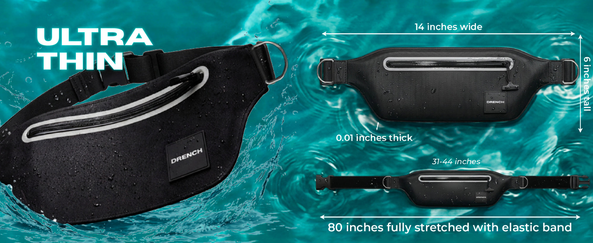 High Tide waterproof waist pack set worn while snorkeling