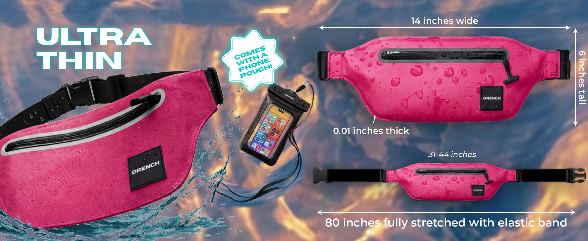 Hot Tide waterproof waist pack set worn while snorkeling