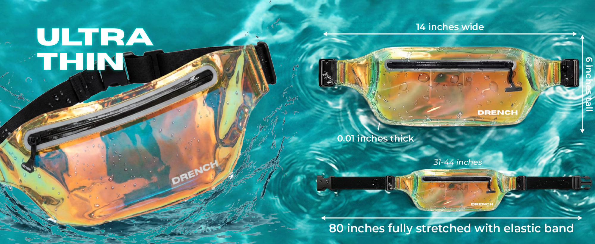 Solar Reef waterproof waist pack set worn while snorkeling