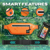 Tangerine Tide waterproof waistpack — close-up of the diving suit-grade waterproof zipper seal